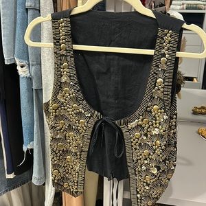 Vintage embellished vest top